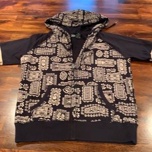 Short sleeve zip hoodie